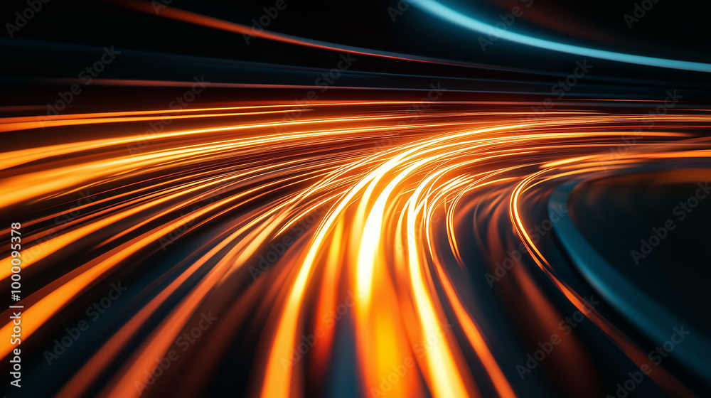 Lighttrails in the dark, Generative AI Lighttrails in the dark, Generative AI