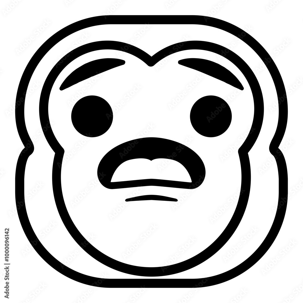 Disappointed Monkey Emoji. Simple Ape Smiley Icon. Disappointed Monkey Emoji. Simple Ape Smiley Icon.