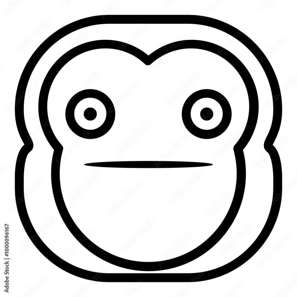 Obraz premium Wondering Monkey Emoji. Simple Ape Smiley Icon.