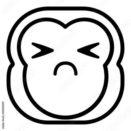 Sadness Monkey Emoji. Simple Ape Smiley Icon.