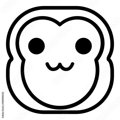 Uwu Monkey Emoji. Simple Ape Smiley Icon.