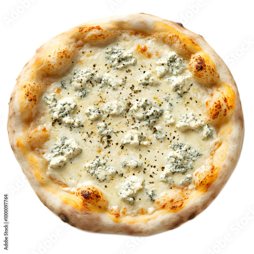  four-cheese pizza (Quattro Formaggi) isolate