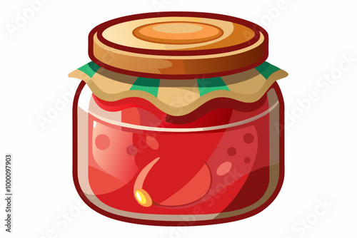 Transparent Glass Jar with White Background vector