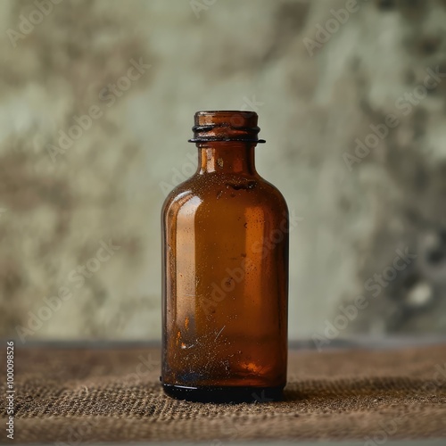 Empty vintage medicine bottle. AI generative.