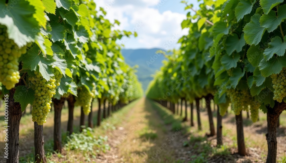 Bountiful harvest awaits in the sunlit vineyard Bountiful harvest awaits in the sunlit vineyard