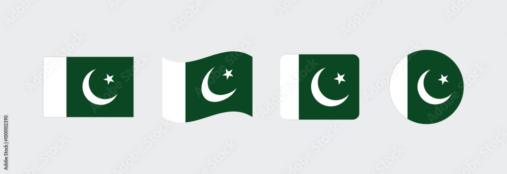 Vector Pakistan flag. Set of Pakistan Flags Collection.
Vector Pakistan flag. Set of Pakistan Flags Collection.