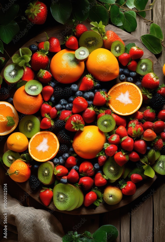vibrant fruits artfully arranged stunning layout displaying colorful aesthetic freshness variety choices, arrangement, assortment, reds, oranges, yellows vibrant fruits artfully arranged stunning layout displaying colorful aesthetic freshness variety choices, arrangement, assortment, reds, oranges, yellows