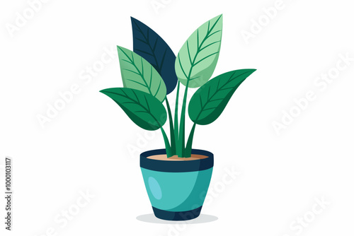 Plant in pot vector design