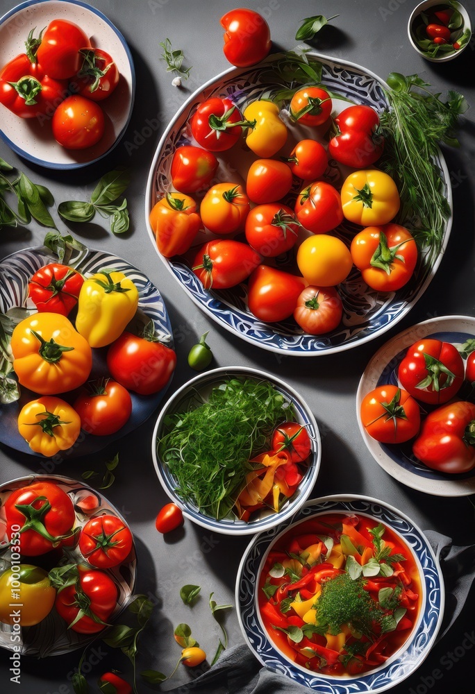 colorful food flat lay menu design featuring bright beautiful arrangement culinary appeal, ingredient, plate, garnish, dish, vegetable, fruit, presentation colorful food flat lay menu design featuring bright beautiful arrangement culinary appeal, ingredient, plate, garnish, dish, vegetable, fruit, presentation