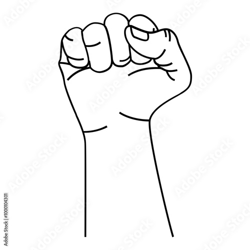 Fist Hand Sign Illustration. Simple Gesture Vector Symbol.