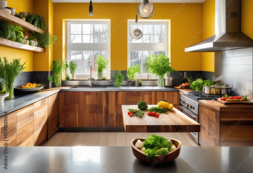 bright spacious kitchen filled fresh modern appliances bacteria free environment cooking, design, colors, utensils, countertop, cookware, fruits bright spacious kitchen filled fresh modern appliances bacteria free environment cooking, design, colors, utensils, countertop, cookware, fruits