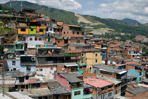 Foto Aerial view of Medellin city from Comuna 13