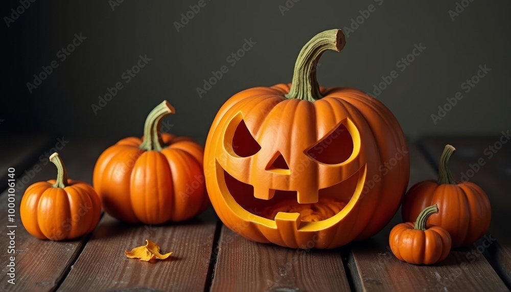 Autumns festive spirit in a jackolantern smile Autumns festive spirit in a jackolantern smile