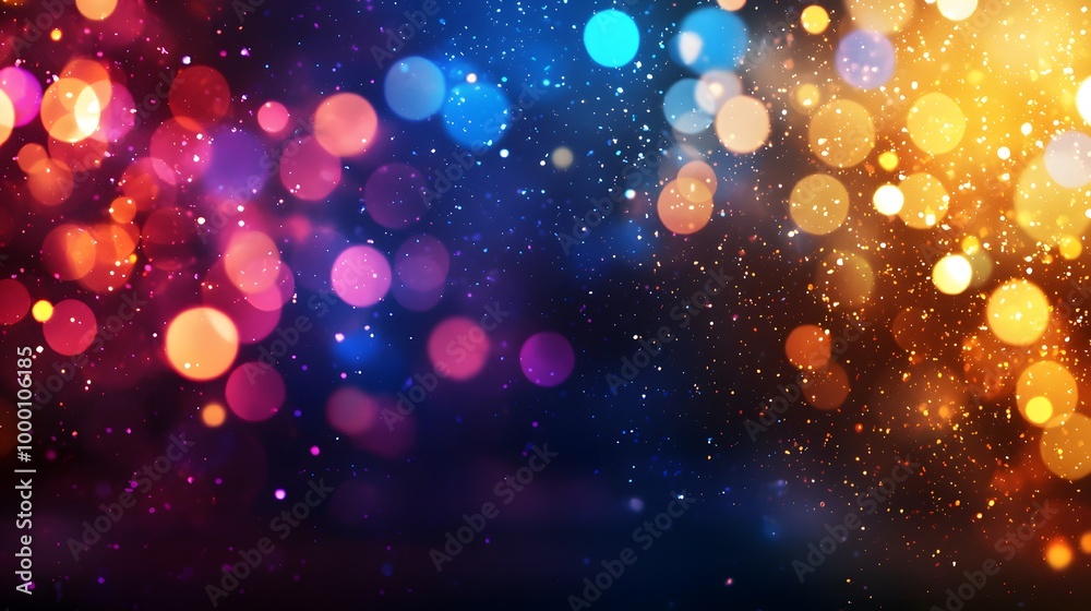 Festive Abstract Bokeh Background with Gold and Blue Lights. Festive Abstract Bokeh Background with Gold and Blue Lights.