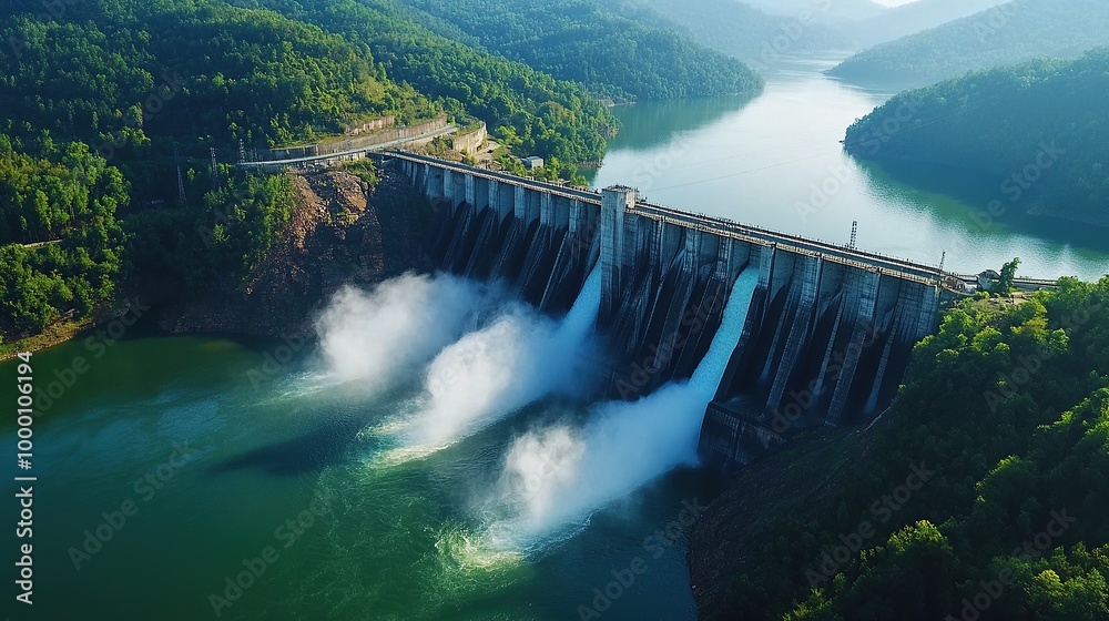 Hydroelectric dam with fast water flow Hydroelectric dam with fast water flow