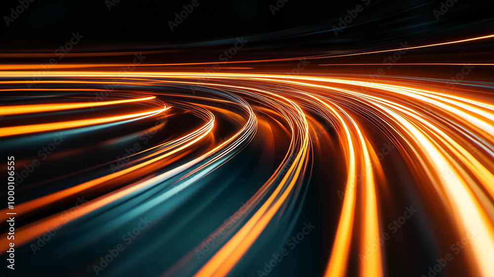 Lighttrails in the dark, Generative AI Lighttrails in the dark, Generative AI