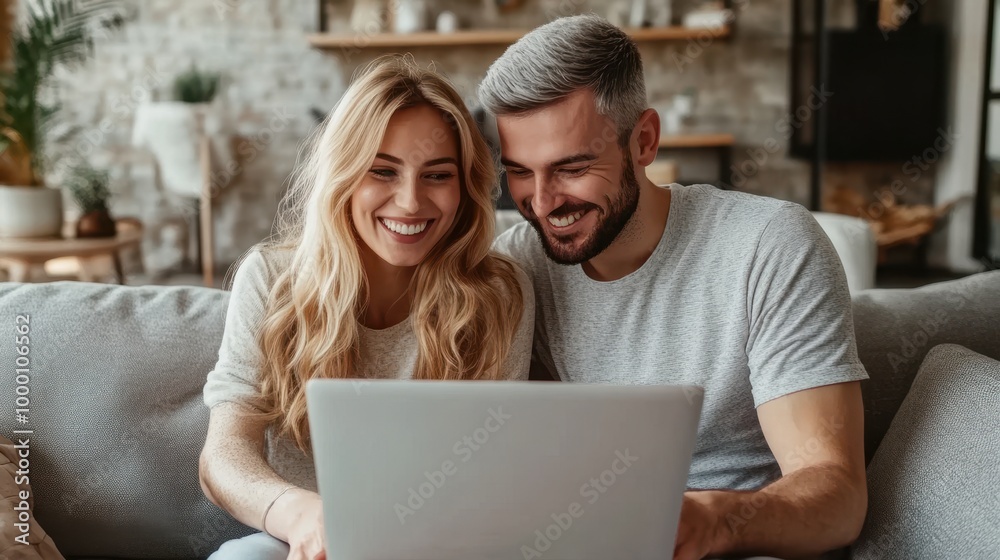 The Couple Enjoying Laptop Time The Couple Enjoying Laptop Time