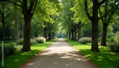  A serene path through a lush park