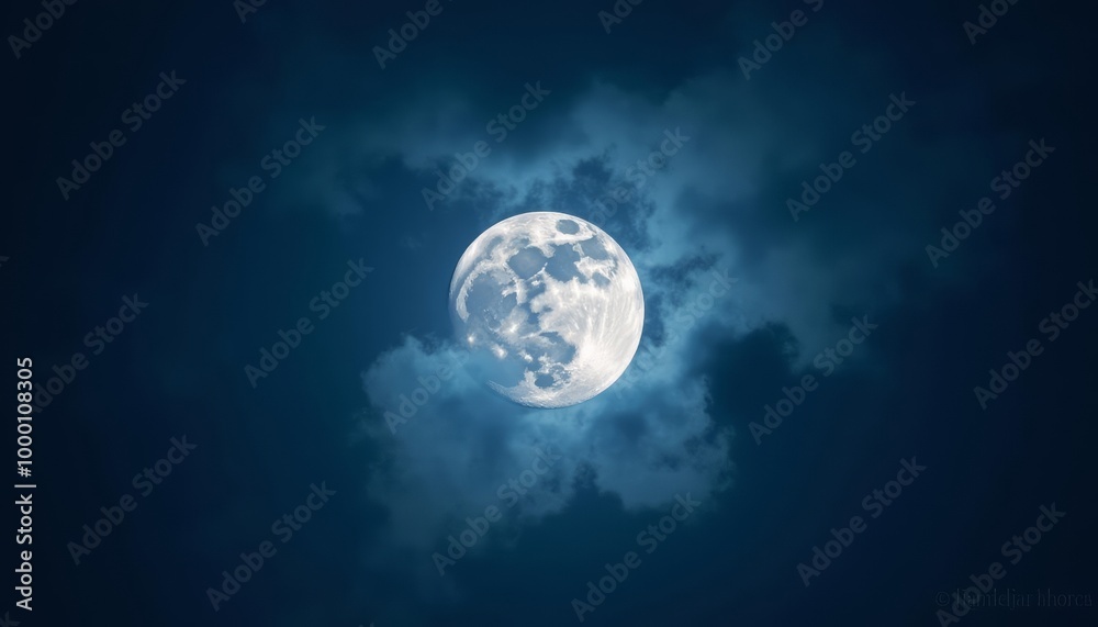 Moonlit serenity under a starlit sky Moonlit serenity under a starlit sky