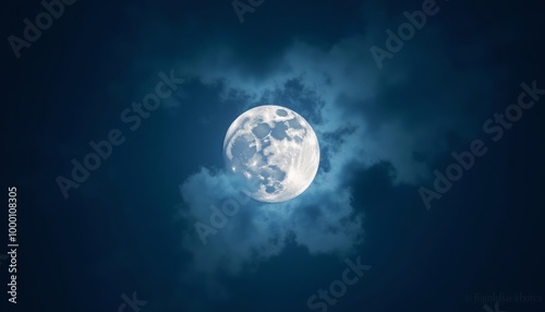  Moonlit serenity under a starlit sky photo