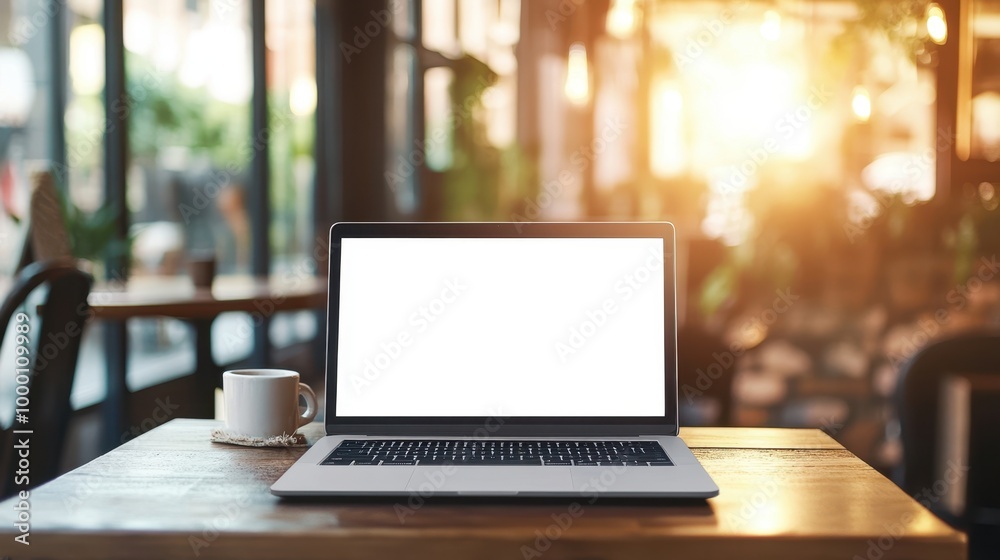 The Laptop on Wooden Table The Laptop on Wooden Table