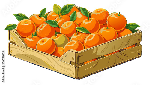 box of oranges - vector illustration of orange isolated on white, orange vector art