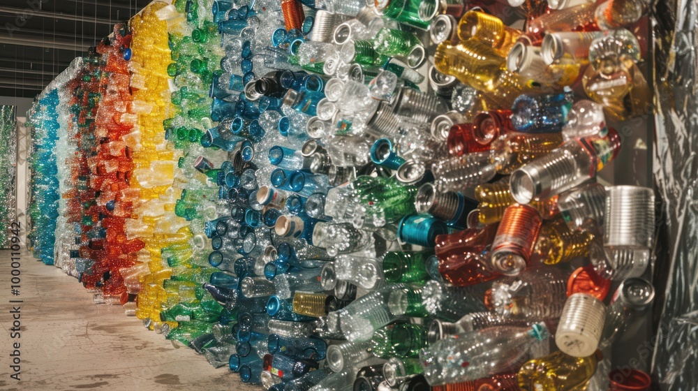 Recycled Plastic Bottles and Cans Art Installation Recycled Plastic Bottles and Cans Art Installation