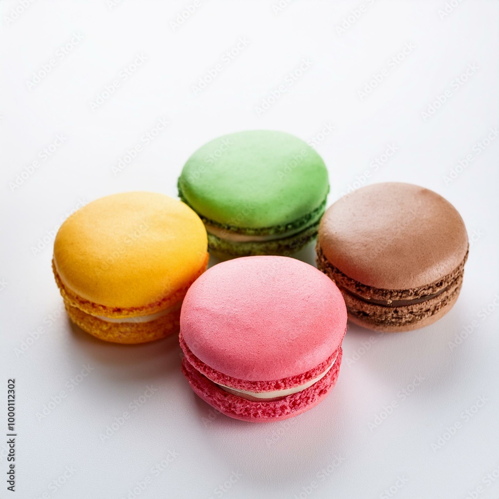 colorful macarons and white background colorful macarons and white background