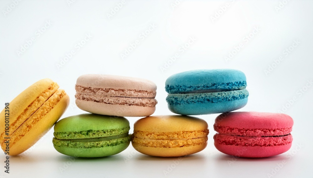 colorful macarons and white background colorful macarons and white background