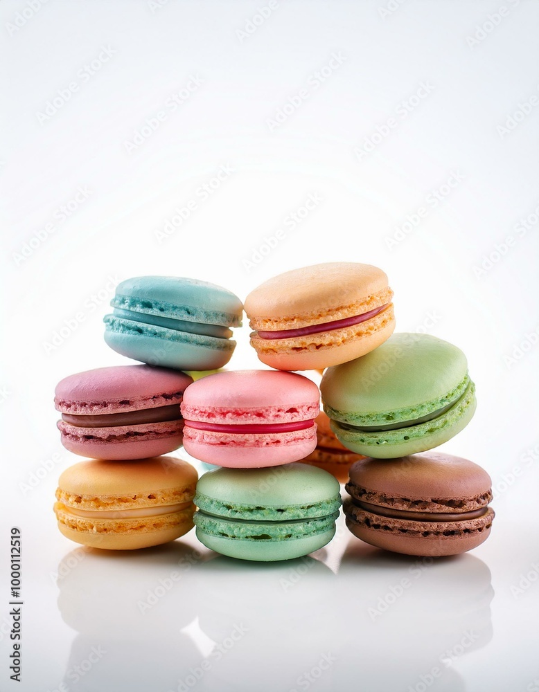 colorful macarons and white background colorful macarons and white background