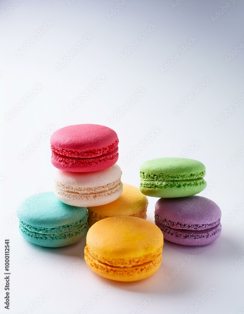 colorful macarons and white background colorful macarons and white background