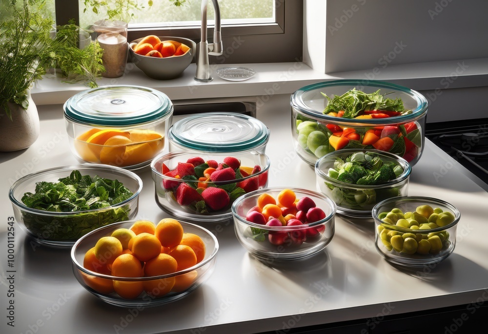 vibrant meal prep display featuring colorful ingredients containers healthy lifestyle, vegetables, fruits, grains, nuts, seeds, packaging, nutrition vibrant meal prep display featuring colorful ingredients containers healthy lifestyle, vegetables, fruits, grains, nuts, seeds, packaging, nutrition