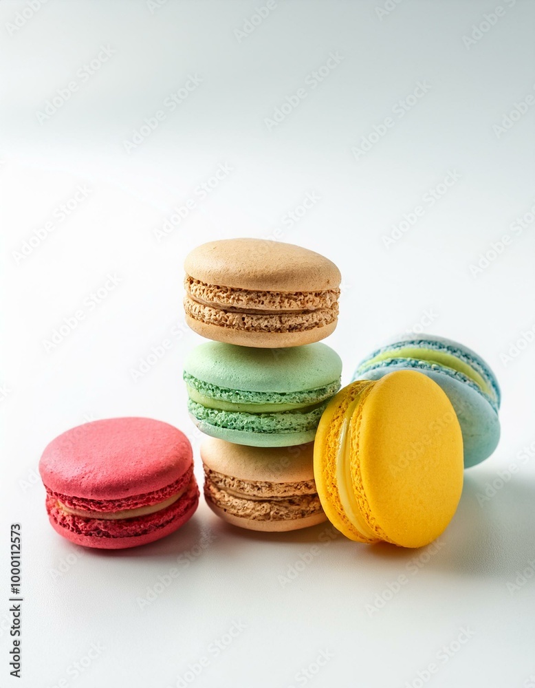 colorful macarons and white background colorful macarons and white background