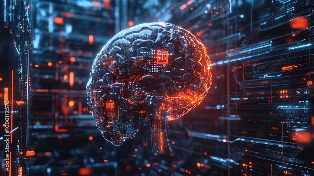 Obraz premium Smart Industry Automated Systems and Data Analysis