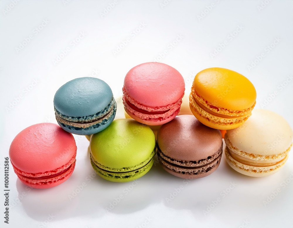 colorful macarons and white background colorful macarons and white background