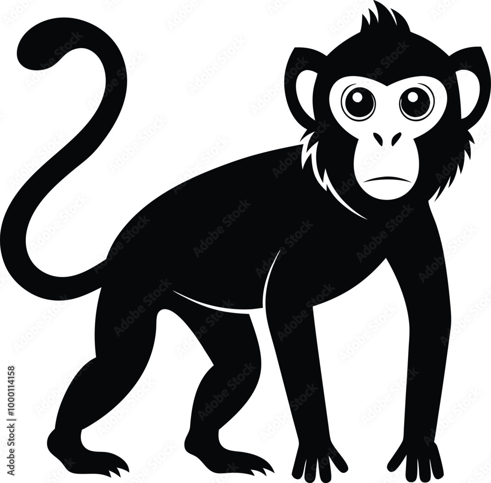 Fototapeta premium Monkey silhouette vector illustration