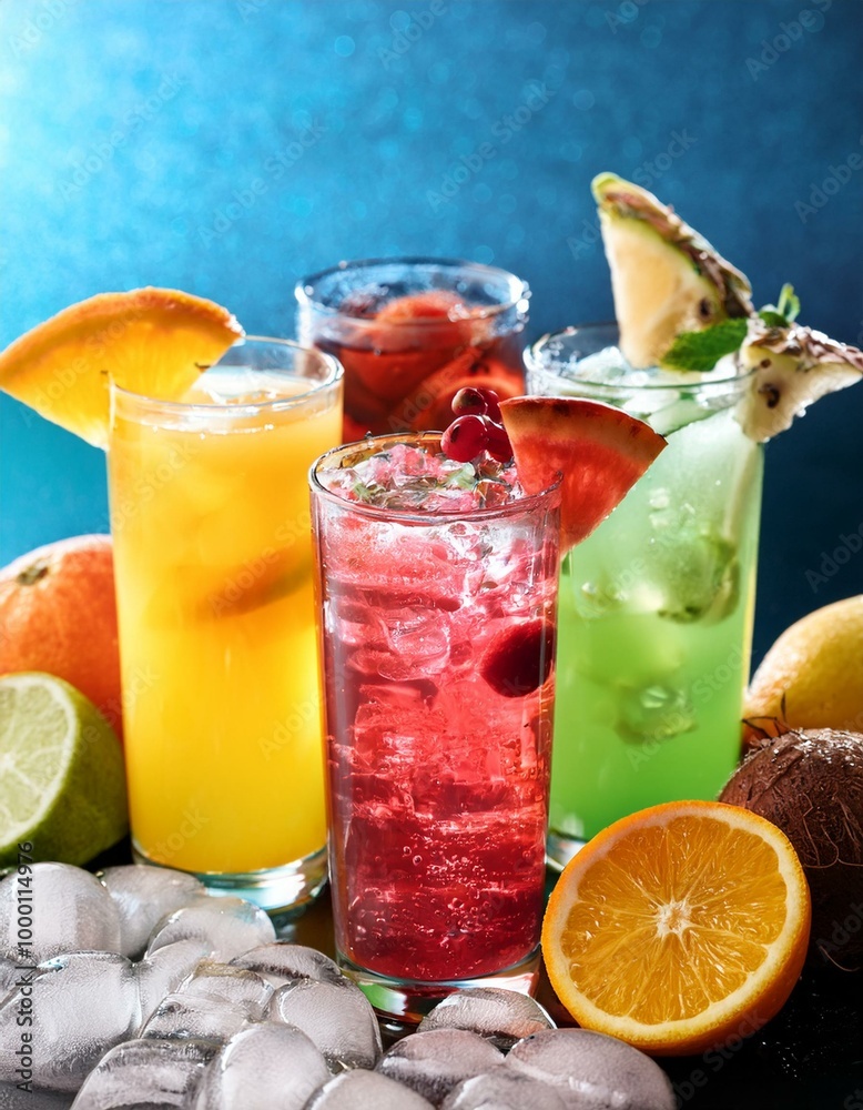 colorful drinks and fruits colorful drinks and fruits