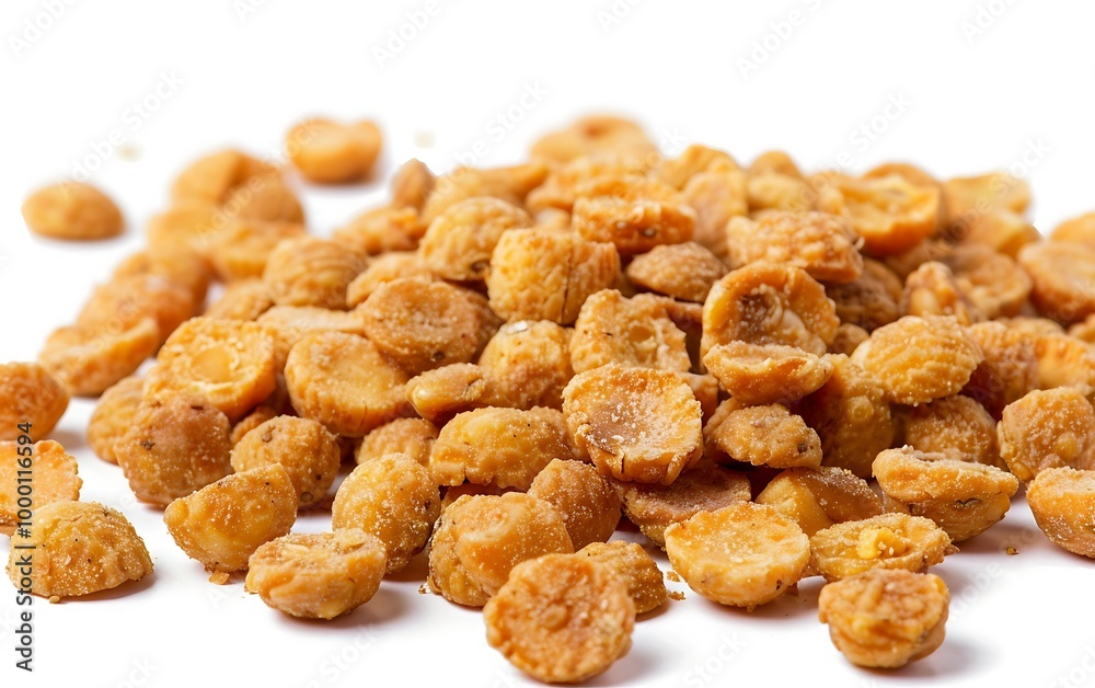 Heap of fried peanuts on white background. Close-up. Heap of fried peanuts on white background. Close-up.