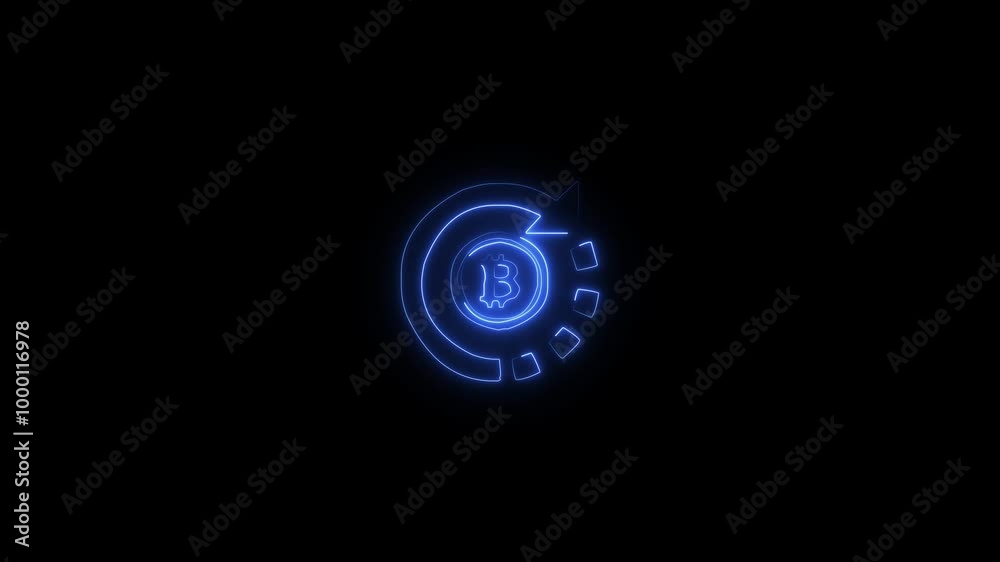 Bit coin icon animated on black background 4k video. Bit coin icon animated on black background 4k video.
