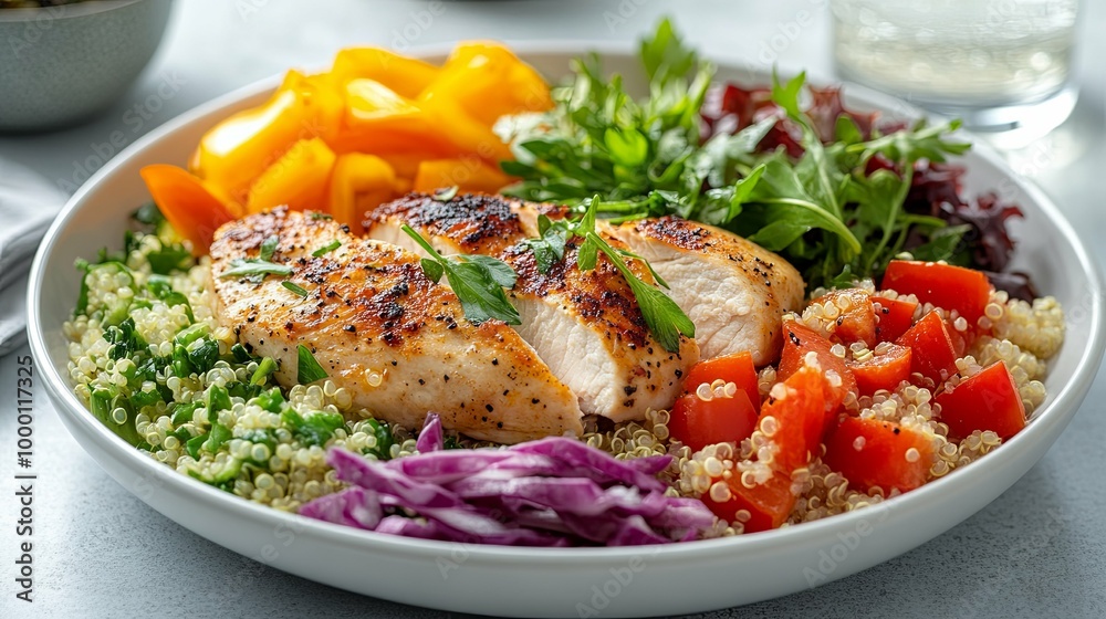 Grilled Chicken, Quinoa, and Vegetable Bowl Grilled Chicken, Quinoa, and Vegetable Bowl