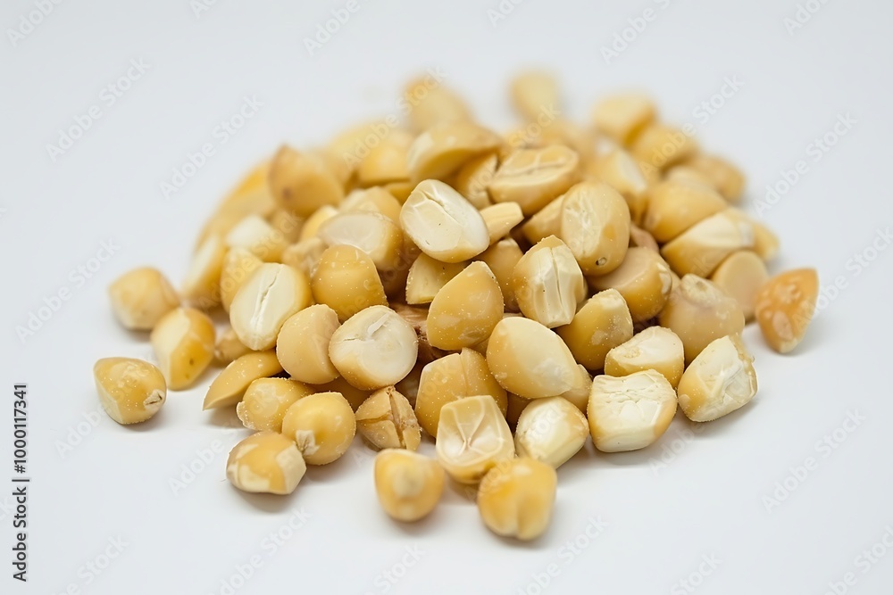 Heap of fried peanuts on white background. Close-up. Heap of fried peanuts on white background. Close-up.