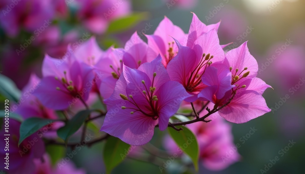Blooming beauty A closeup of vibrant pink flowers Blooming beauty A closeup of vibrant pink flowers