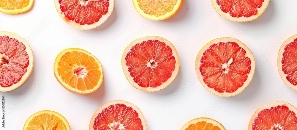 Grapefruit Halves Isolated On The White Background Grapefruit Halves Isolated On The White Background