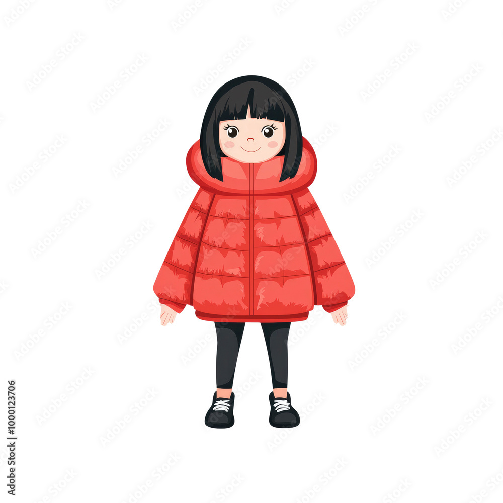 Cute Girl in Red Winter Jacket Cute Girl in Red Winter Jacket