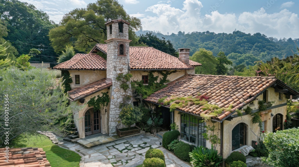 Tuscan Style Villa Surrounded by Lush Greenery Tuscan Style Villa Surrounded by Lush Greenery