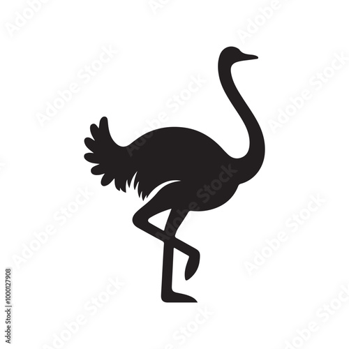 Unique Ostrich Silhouette Vector Illustrations - Ready for Print & Digital Use