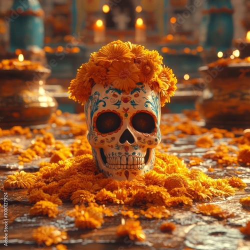 Mexican Day of the Dead Altar: Dia de Muertos Slow Motion Pan