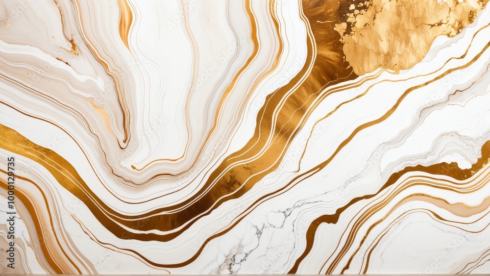 Marble texture with gold accents and beige tones