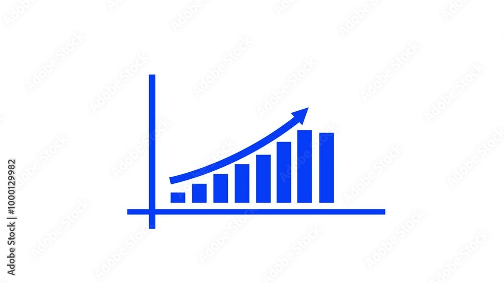 Business graph chart with upward trend animation. abstract business growth graph animation. arrow line and technology background animation. business increase graph animation.