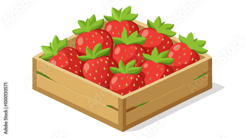 box of strawberries - vector illustration of strawberry isolated on white, strawberry vector art